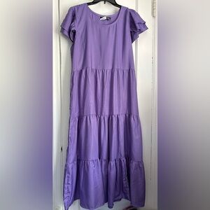 ESY Studio Elegant Purple Tiered Maxi Dress, Size: Missy